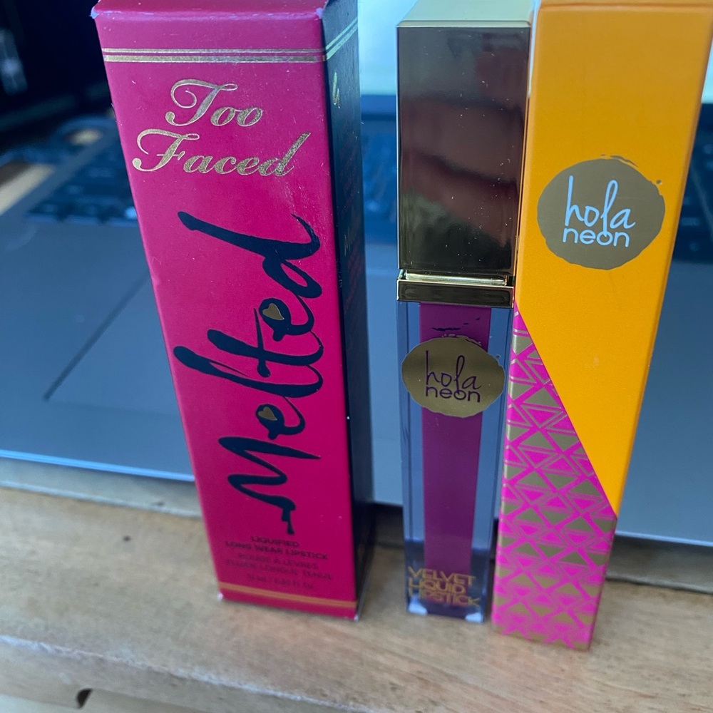 Too Faced Melted Lipstick and Hola Neon Lip Gloss Set